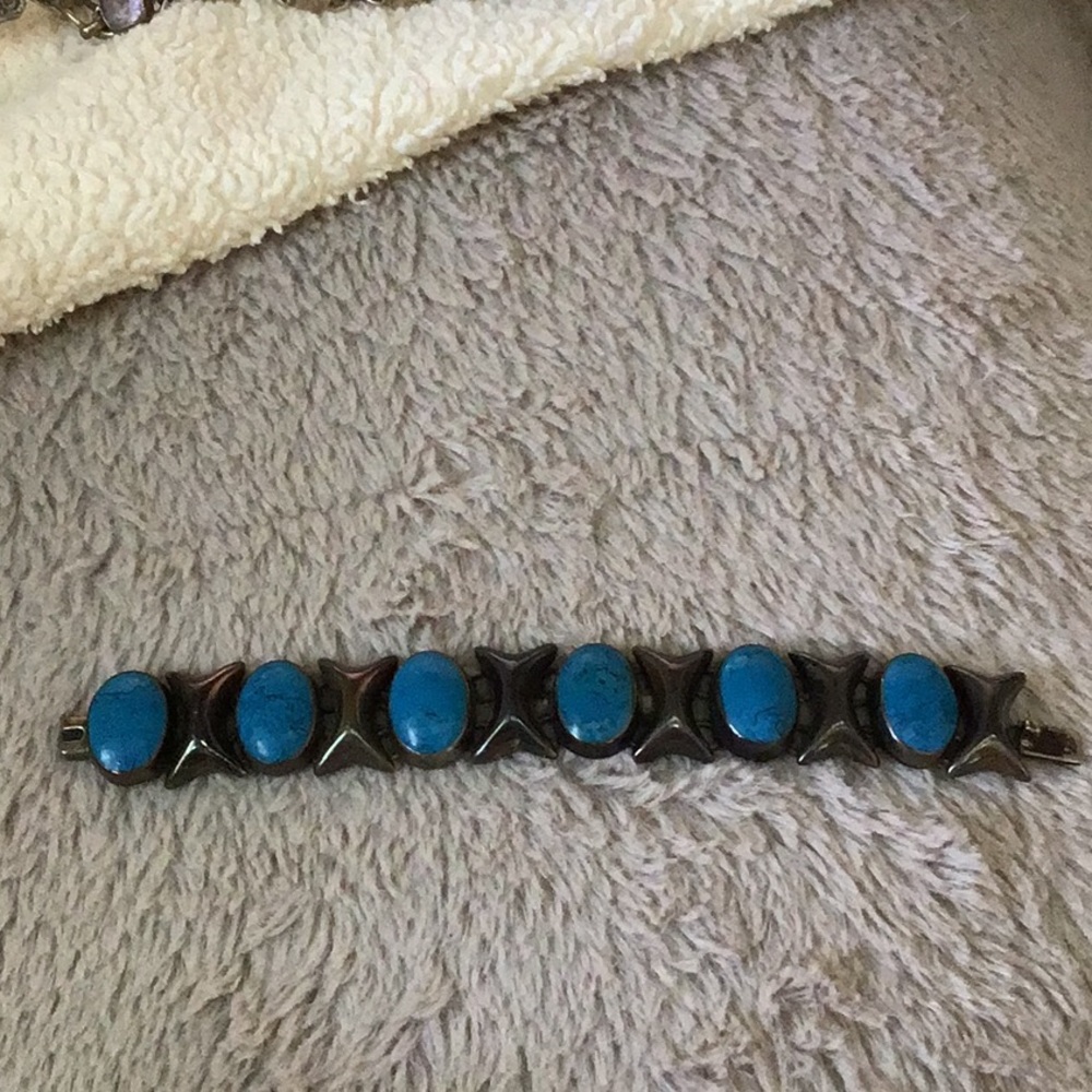 Turquoise and sterling Mexico bracelet